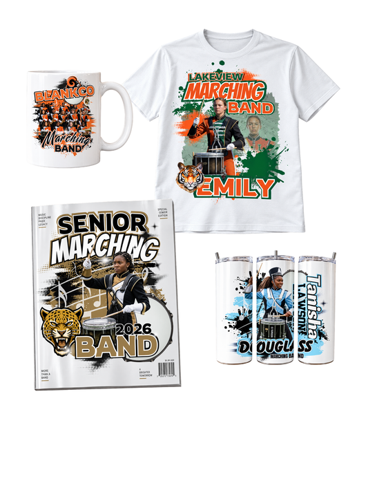 🎺15 Editable Senior Band Canva Templates | Senior Marching Band Designs