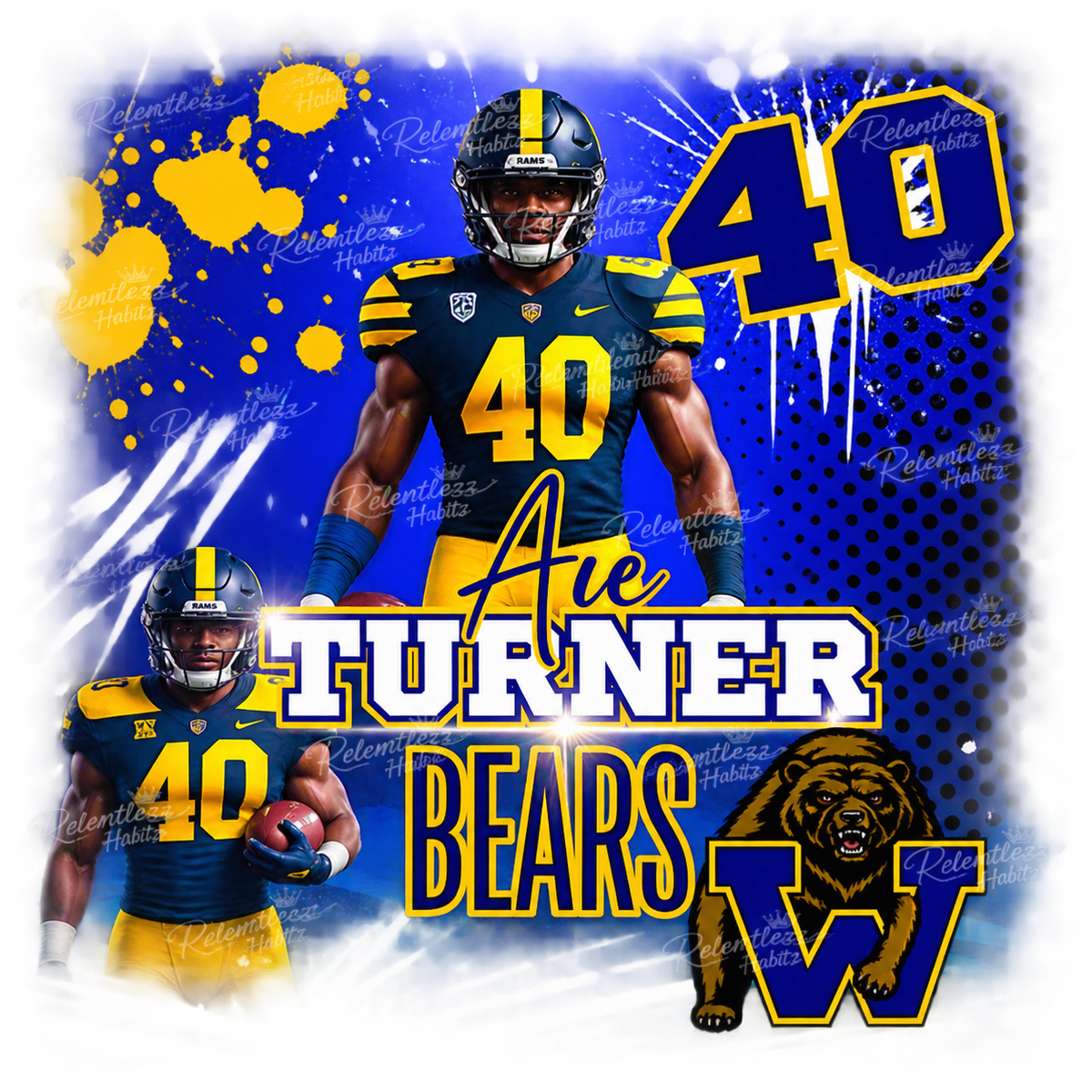 🏈 Editable Football Player Canva Template Bundle | Custom Football Graphic | Sports Player Design