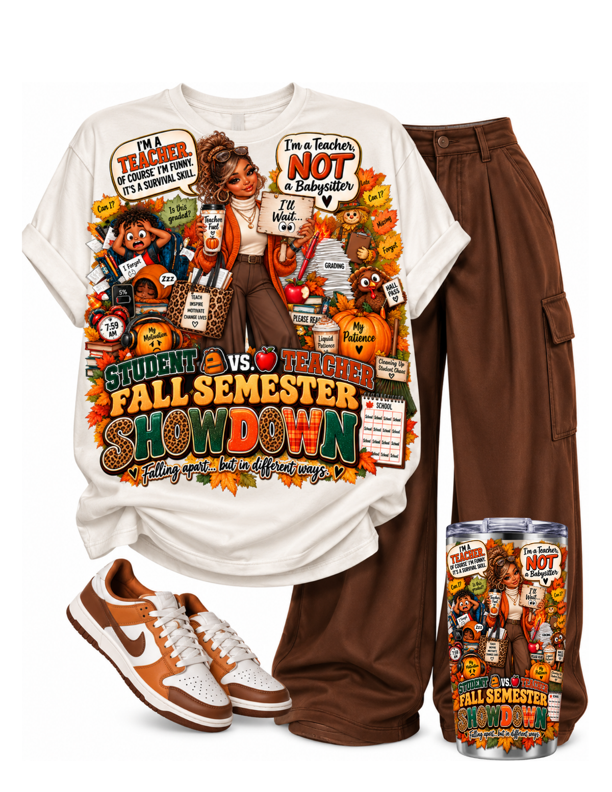 🍂 Fall Semester Showdown — Teacher Sublimation Design