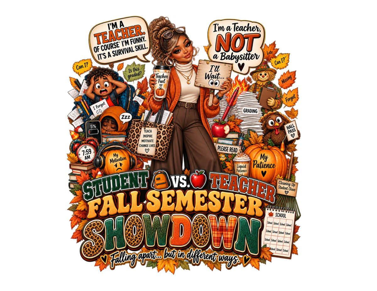 🍂 Fall Semester Showdown — Teacher Sublimation Design