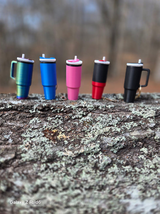 Mini Tumbler Chapstick/pill Holder Keychain