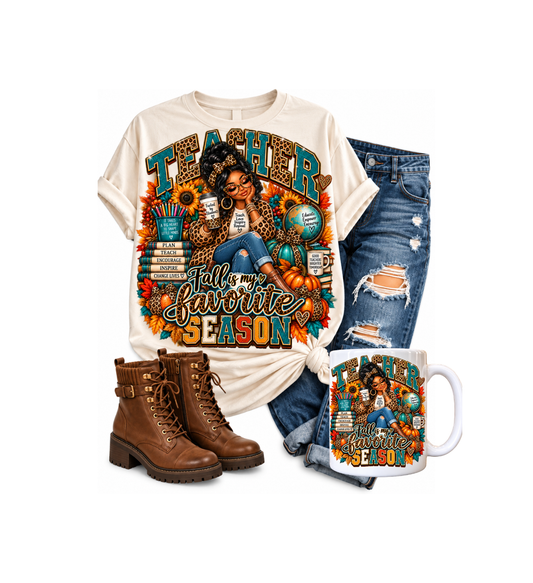 🍂 Fall Is My Favorite Season — Teacher Sublimation Design