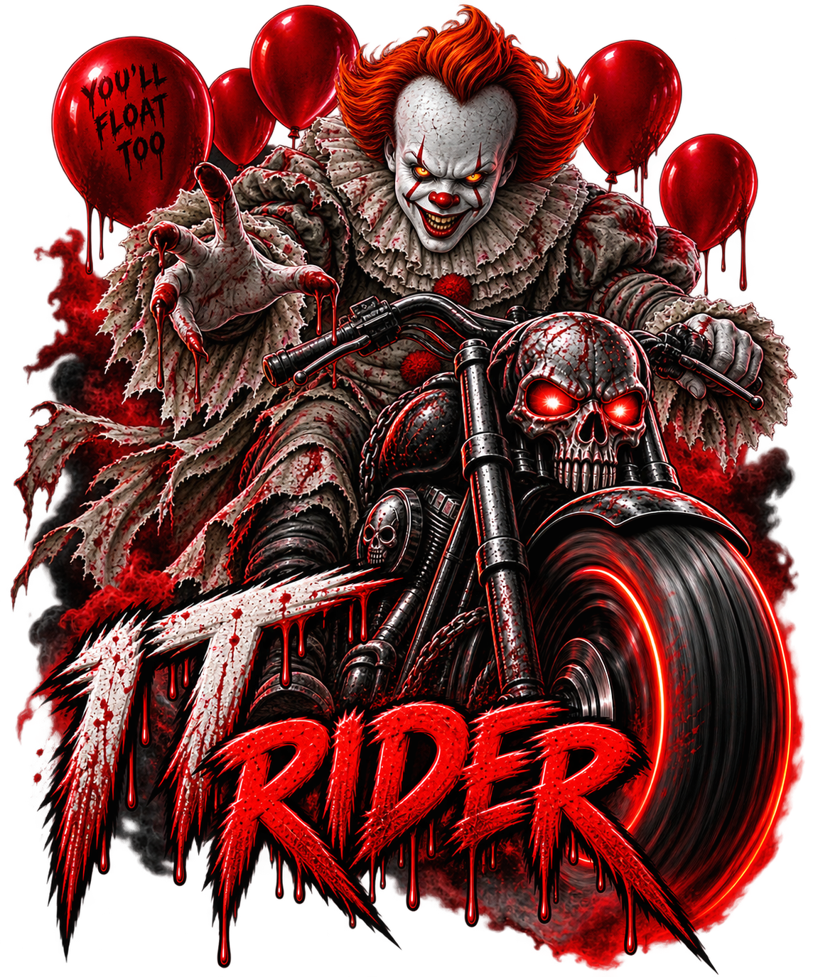 Sinister Clown Rider Halloween Horror Tee
