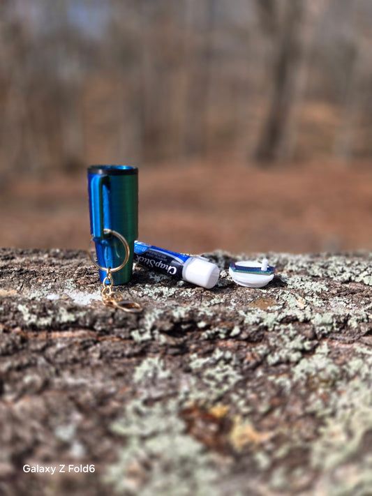 Mini Tumbler Chapstick/pill Holder Keychain